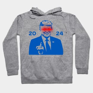 DARK TRUMP 2024 Dark Brandon Remix USA President (Blue Finger) Hoodie